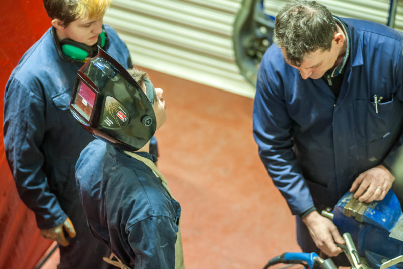 Receiving instruction in the use of the Arc Welder