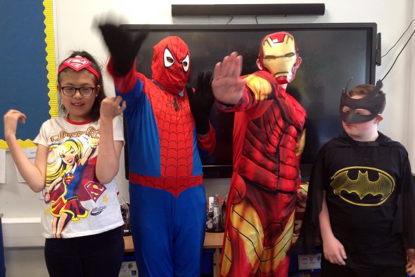 Marvel and DC Comics super heroes at The Beacon for World Book Day
