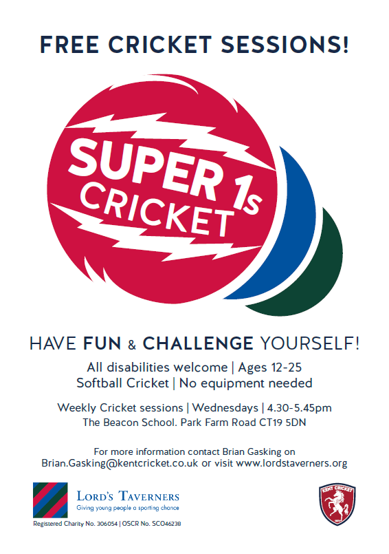 Super 1s Cricket sessions held at The Beacon on Wednesdays at 4.30pm and is run by the Lord Taverner's